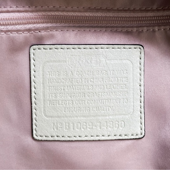 Coach Kristin Signature C Sequin Tan Ivory Khaki Canvas Hobo Tote Shoulder Bag - Picture 16 of 16